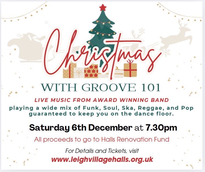 Archived poster for the Leigh Village Hall event on 6 December 2025